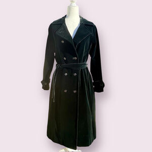 Vintage I Magnin Luna Black Velvet Evening Coat Size 14